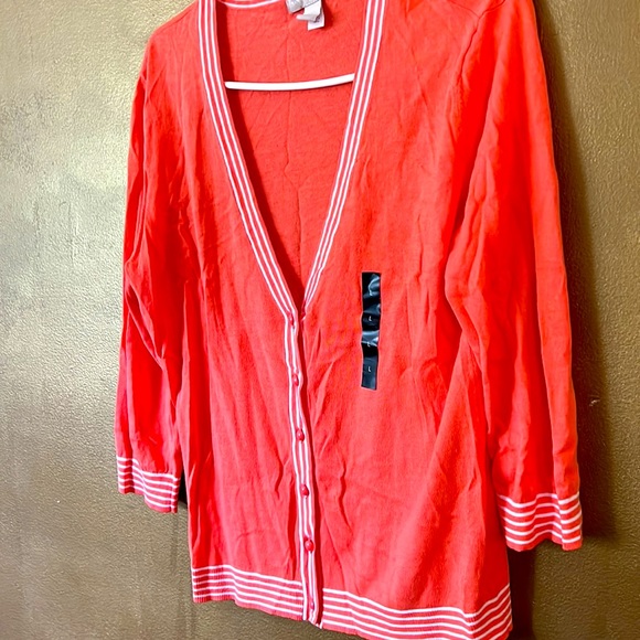 NEW - Banana Republic Buttoned Cardigan — Coral— Large - Picture 3 of 3